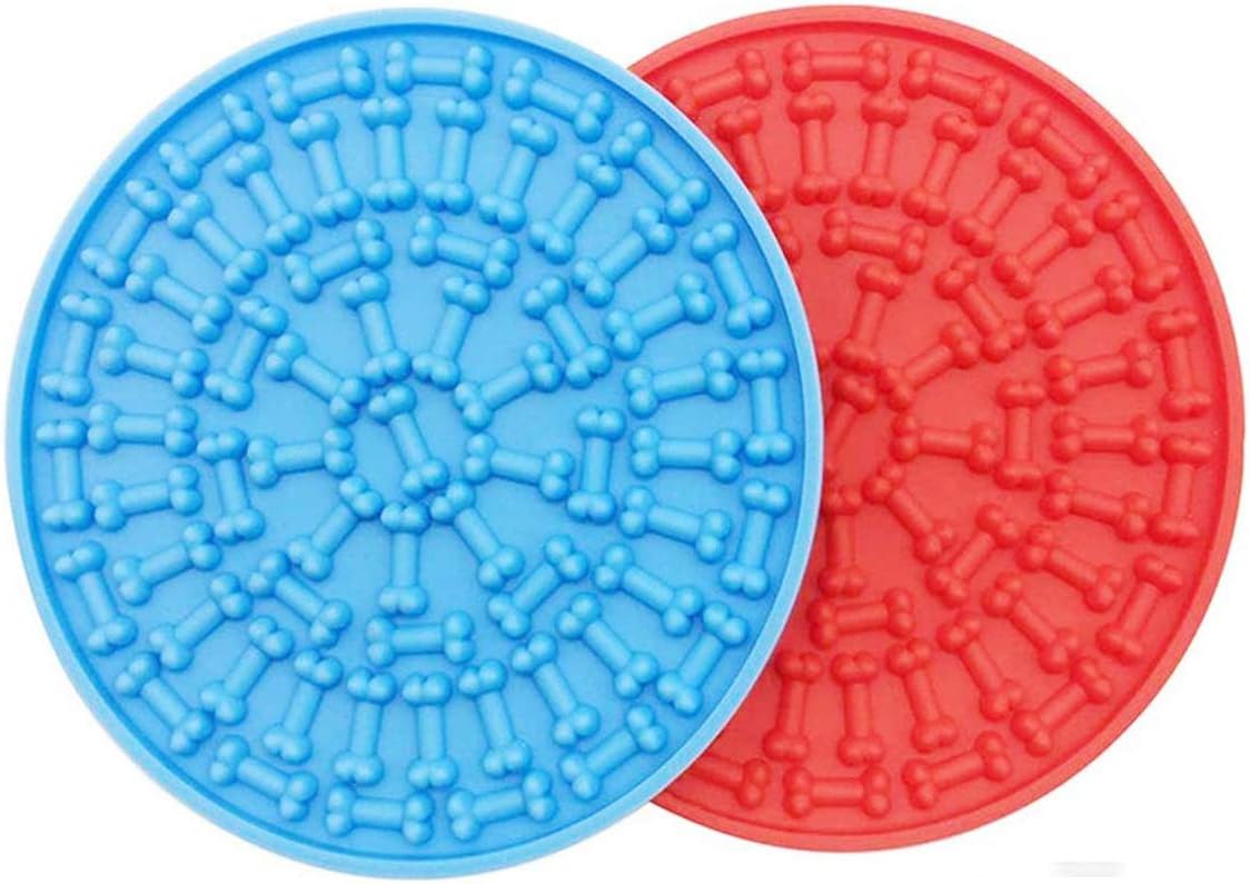 PERSUPER Dog Lick Pad Slow Feeder Lick Mat Auctions Slow Treat Dispensing Mat Dog Washing Distraction Device with Super Suction to Wall for Pet Bathing, Grooming, Dog Training
