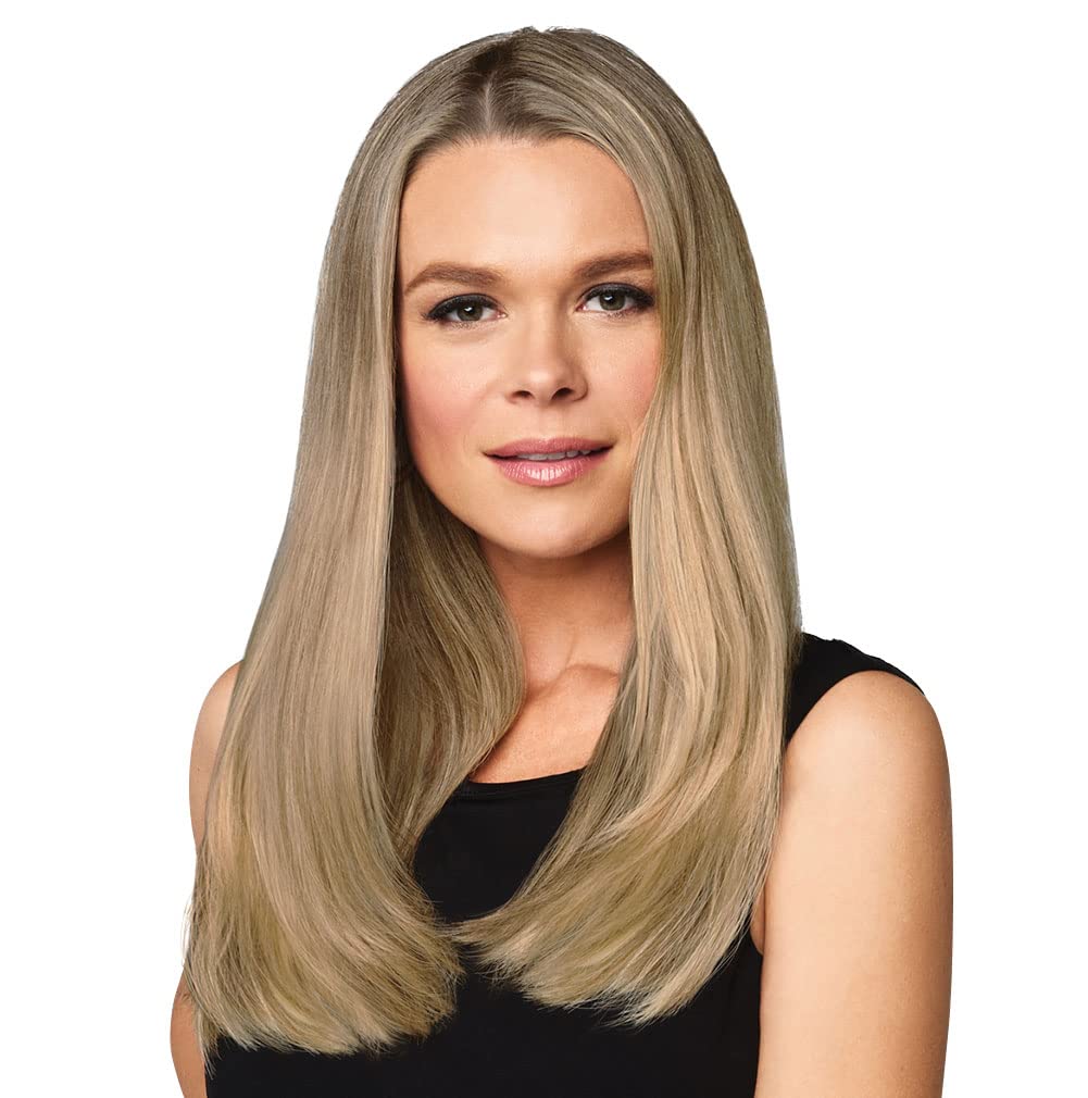 16" Length Invisible Clip-In Extension Color R1416T Buttered Toast -Hairdo 1 Piece Volume Enhancer Instant Thickness Tru2Life Heat Friendly Synthetic Hairpiece