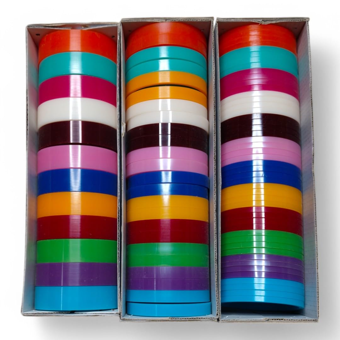 Plastic Bangle Flat 1 Cut, 2 Cut and 4 Cut (84 Pcs) and Fabric Glue Cone 30 g for Silk Thread Bangle Making (2 * 6)