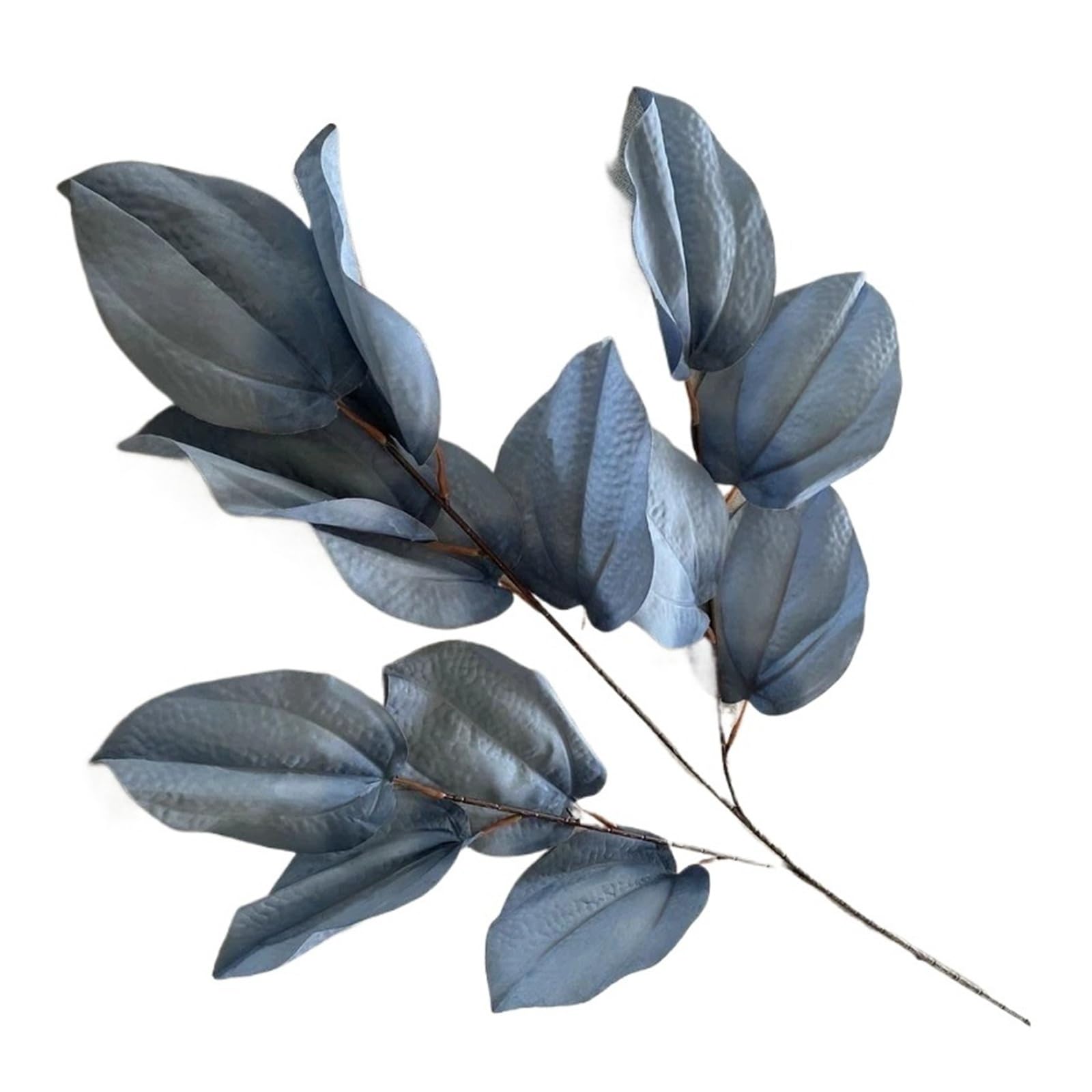 1PC Simulated Leaf Branch Green Plants Fake Flower Hotel Decor Bread Leaves Artificial Plant Garden Decoration(Dark Blue)