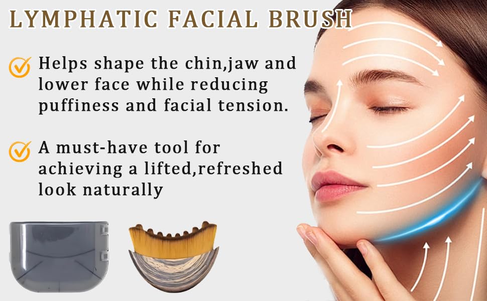 New Lymphatic Contour Face Brush, Lymphatic Drainage Massager for Face,Ergonomically Designed to Fit The Skin Precisely and Relieve Fatigue