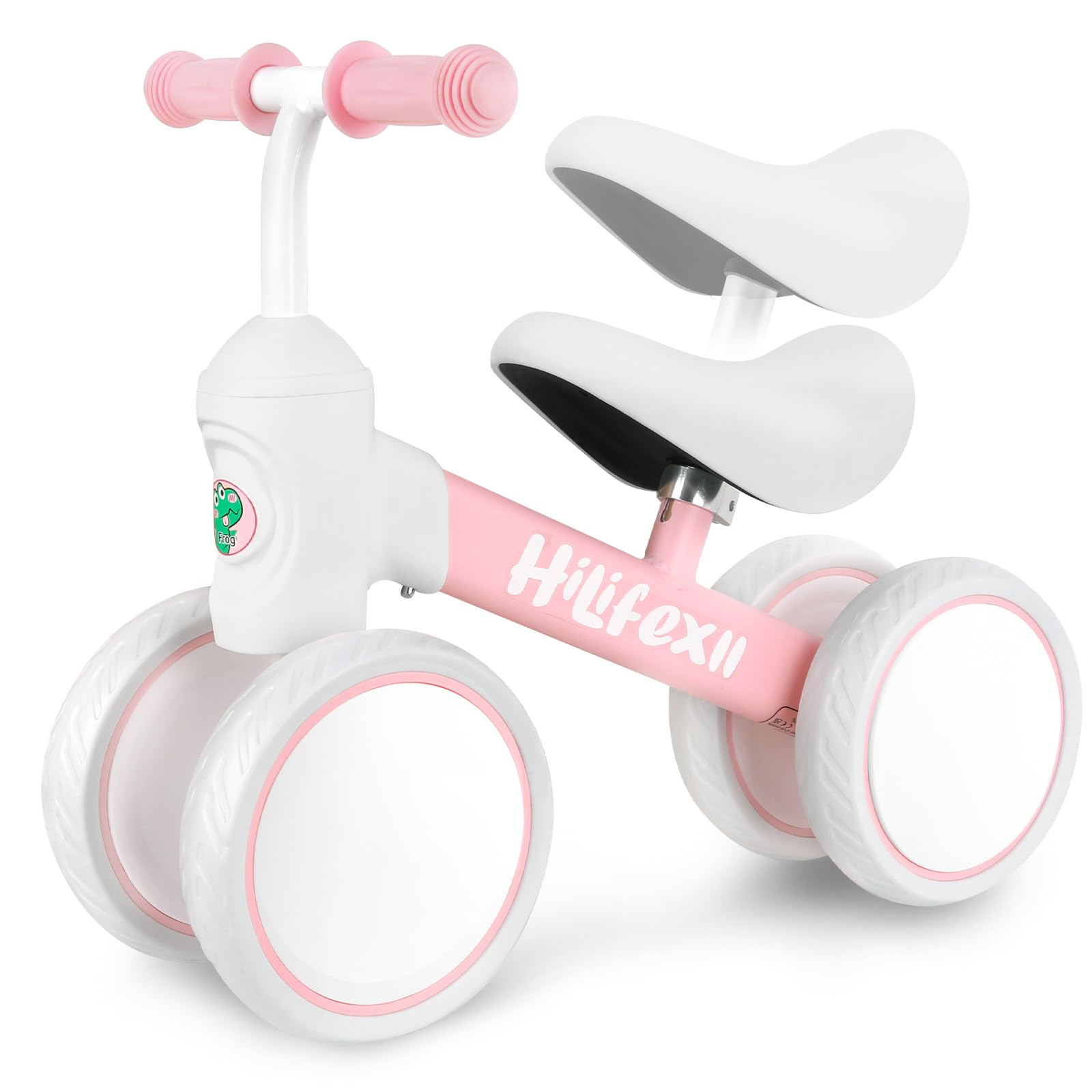 HilifexllBaby Balance Bike for 1 Year Old Girls 12-24 Month Toddler, 4 Wheels Toddler First Birthday Gifts, Children Walker Baby Walker No Pedal Infant 4 Wheels Bicycle