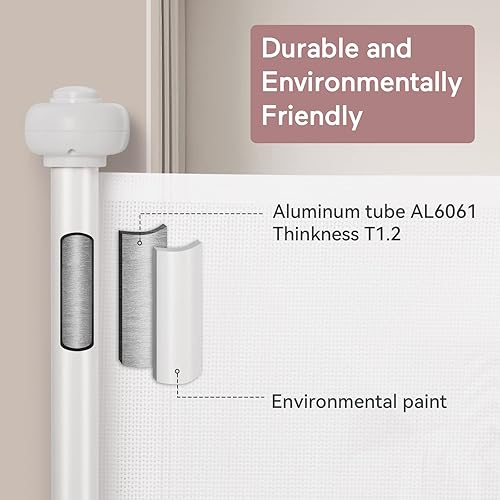 Miniatura 8 de Momcozy Puerta retráctil de malla para bebés o perros, puerta de seguridad infantil para interiores o exteriores, 41 pulgadas de alto con extensión
