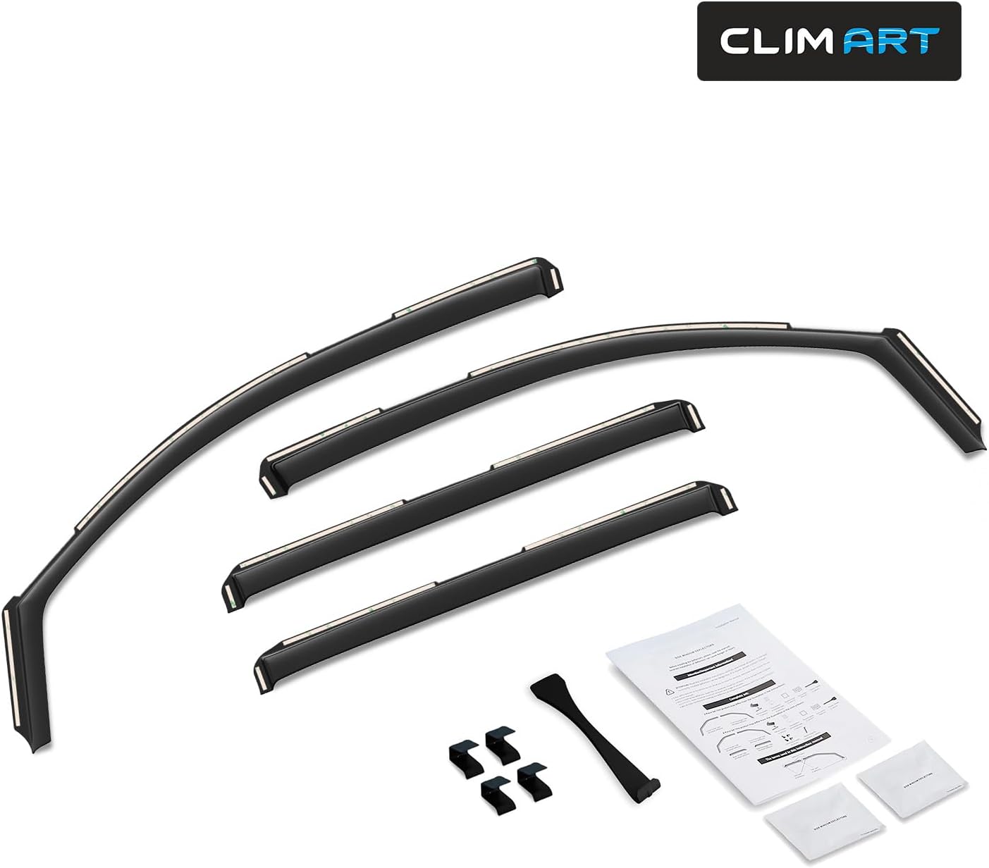 CLIM ART in-Channel Incredibly Durable Rain Guards for Chevrolet (Chevy) Suburban 2015-2020, Original Window Deflectors, Vent Window Visors, Vent Deflector, 4 pcs. - 615430