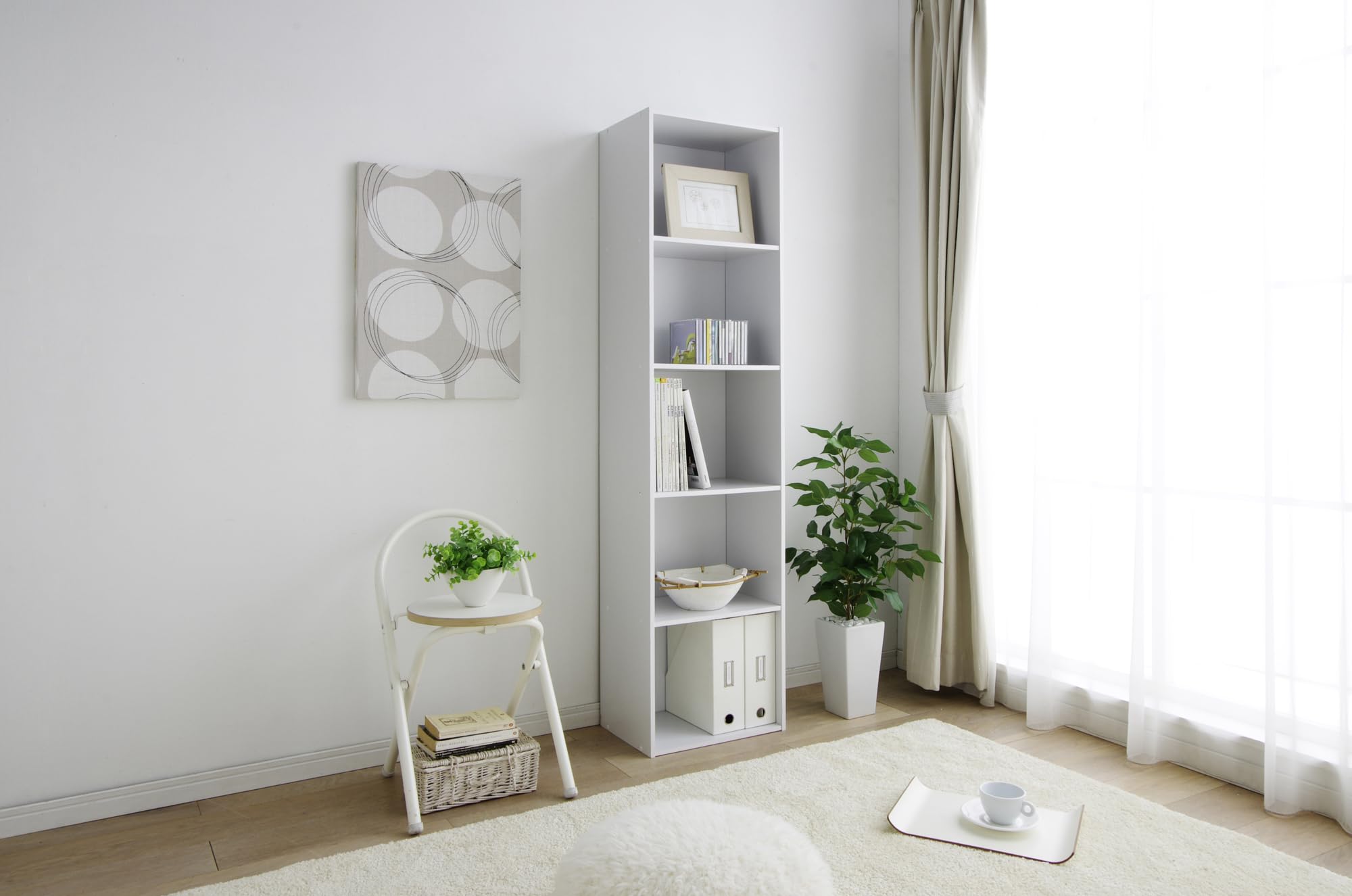 Iris Ohyama, Armario de almacenamiento/Estante de almacenamiento//Armario con estante/Organizador de escritorio, Diseño,Modular, Oficina, Casa - Office Basic Rack - CX-5FN - Roble Blanco
