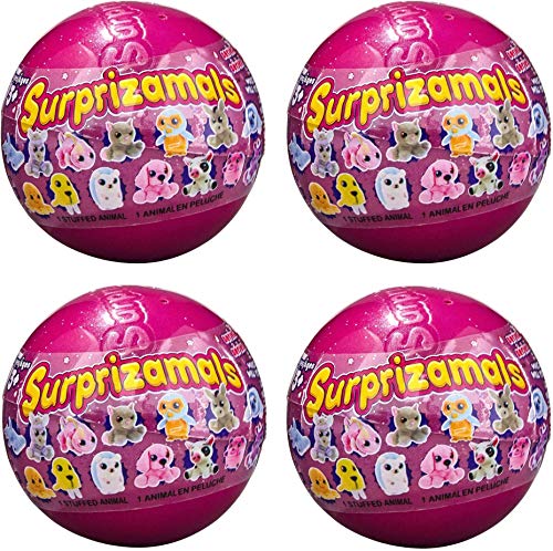 Surprizamals Series 8 - Pack of 4 Mystery Balls with Collectible Plush Toy ( Styles Will Vary)
