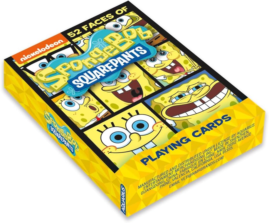 Aquarius Spongebob Faces Playing Cards - Spongebob Themed Deck of Cards for Your Favorite Card Games - Officially Licensed Spongebob Merchandise & Collectibles