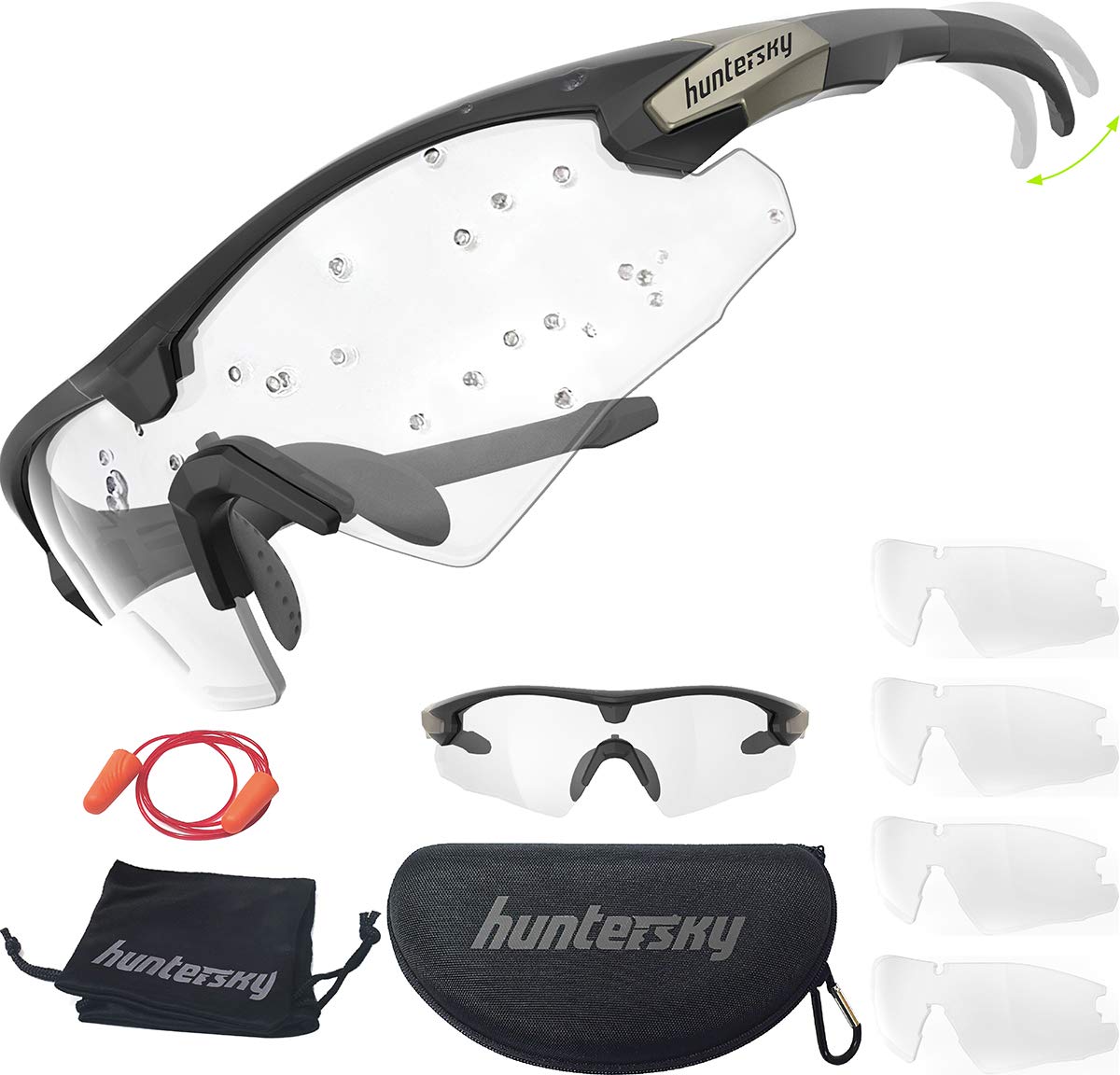 Occhiali Di Sicurezza Antiappannamento HUNTERSKY HTS Q57 - Protezione Balistica, UV400, Per Caccia, Sport, Lavoro