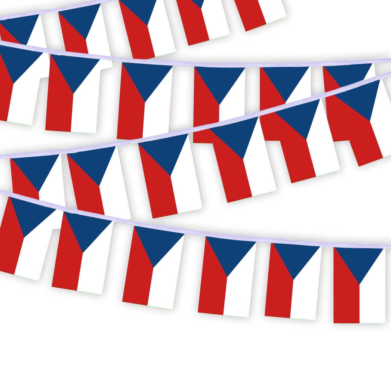 30 PCS Czech Republic Flag String,32 FT Czech Decor Bunting,Decoration Banner for Outdoor Indoor Patio Yard Decor