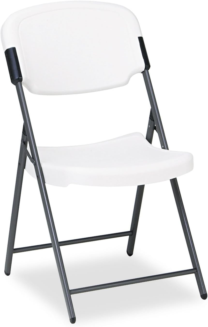 Iceberg 64003 Rough N Ready Series Resin Folding Chair, Steel Frame, Platinum