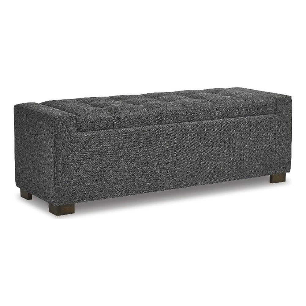 Signature Design by Ashley Cortwell Ottoman Tufted Entryway Storage Bench, Charcoal Gray