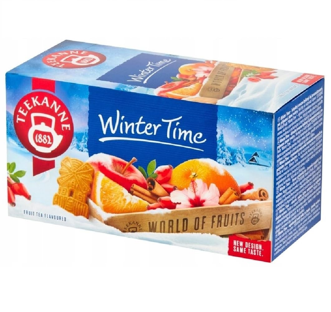 Winter Time Flavored All Natural Fruit Tea with Rosehip, Hibiscus, Orange Peel, Cinnamon and Almond Biscuit 20 Teabags