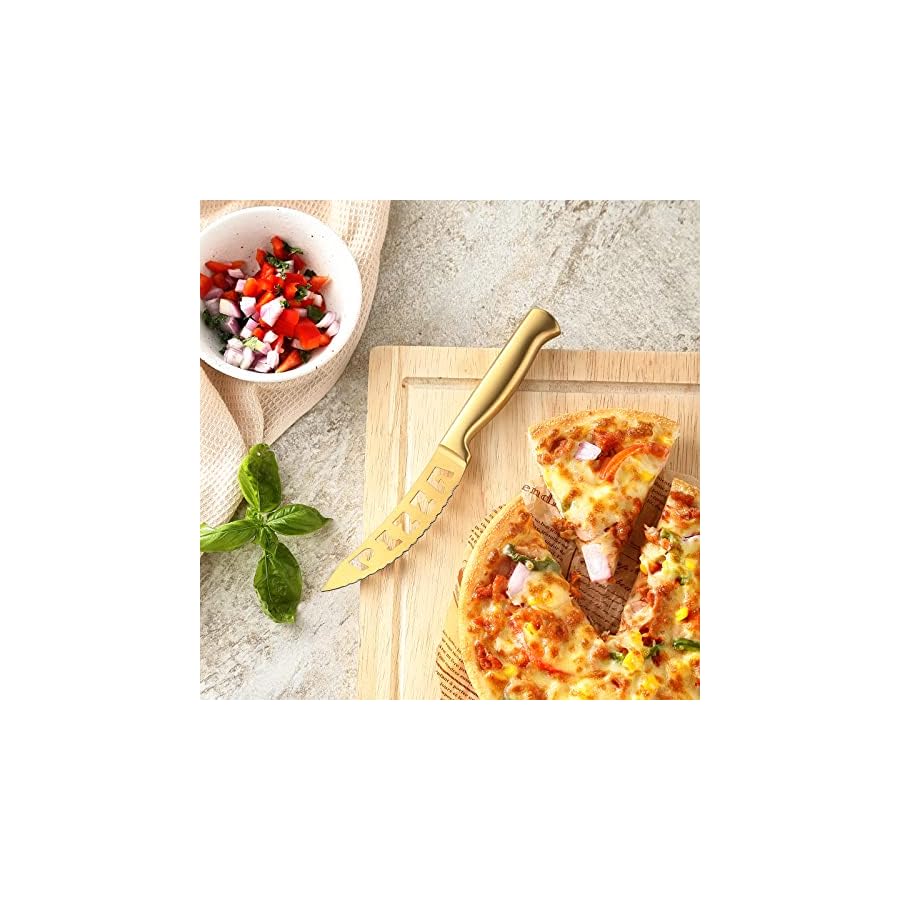 McCook-MC69G-Kitchen-Knife-Sets20-Pieces-Golden-Titanium-Knives-Block-Set-with-Built-in-Sharpener McCook® Kitchen Knife Sets, Golden Titanium Stainless Steel Knives Block Set with Built-in Sharpener