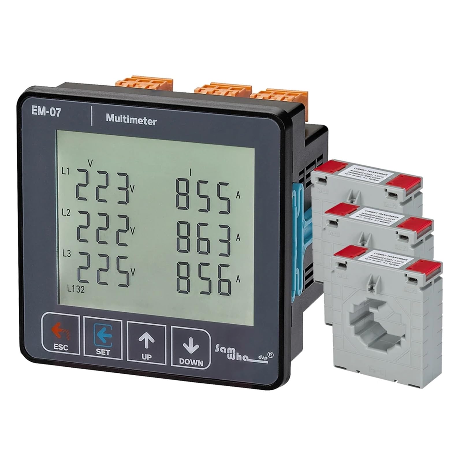 Multimètre 3P 4W EM-07 mesure tension courant puissance apparente