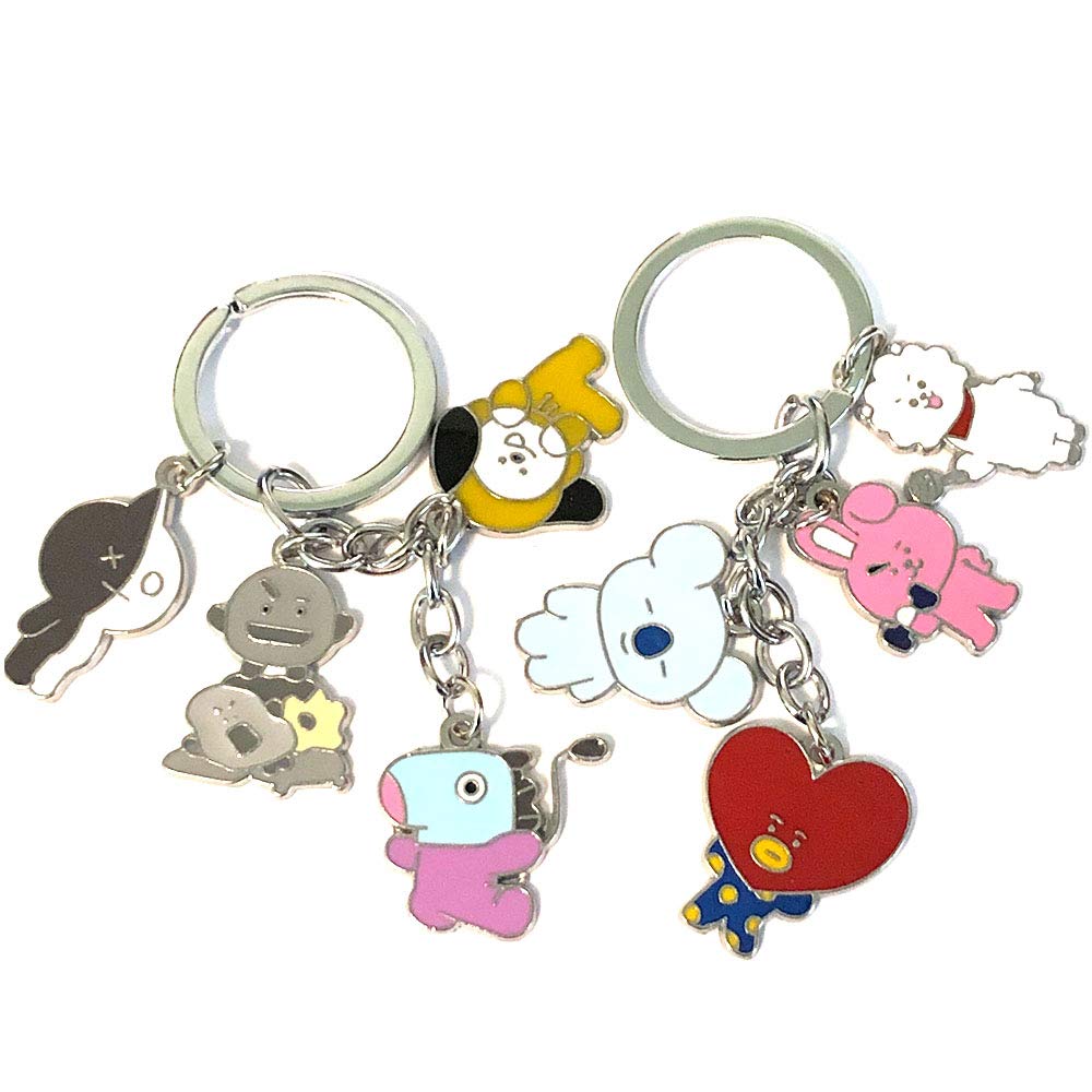 KPOP BANGTAN BOYS CUTE CHARACTER KEYCHAIN SET