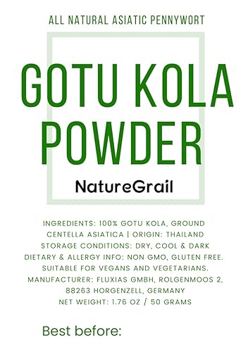 Miniatura 3 de Gotu Kola en polvo, hecho de centella asiática 100% - Pure, Natural Asiatic PennywortIndian Pennywort - Peso neto 1.76 oz50 g