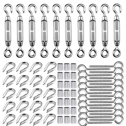 Get Special Price TooTaci 1/16 Turnbuckle Kit,M5 Stainless Turnbuckle Hook and Eye,M5 Eye Hooks Screw,M2 Thimbles,M2 Aluminum Crimping Loop,Turnbuckles for Cables Wire 1/16 Get Special Price TooTaci 1/16 Turnbuckle Kit,M5 Stainless Turnbuckle Hook and Eye,M5 Eye Hooks Screw,M2 Thimbles,M2 Aluminum Crimping Loop,Turnbuckles for Cables Wire 1/16