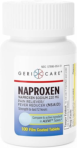 GeriCare Tabletas de naproxeno sódico, 220 mg (100 unidades) - AINE alivio del dolor extra fuerte para dolor de cabeza, artritis, dolores