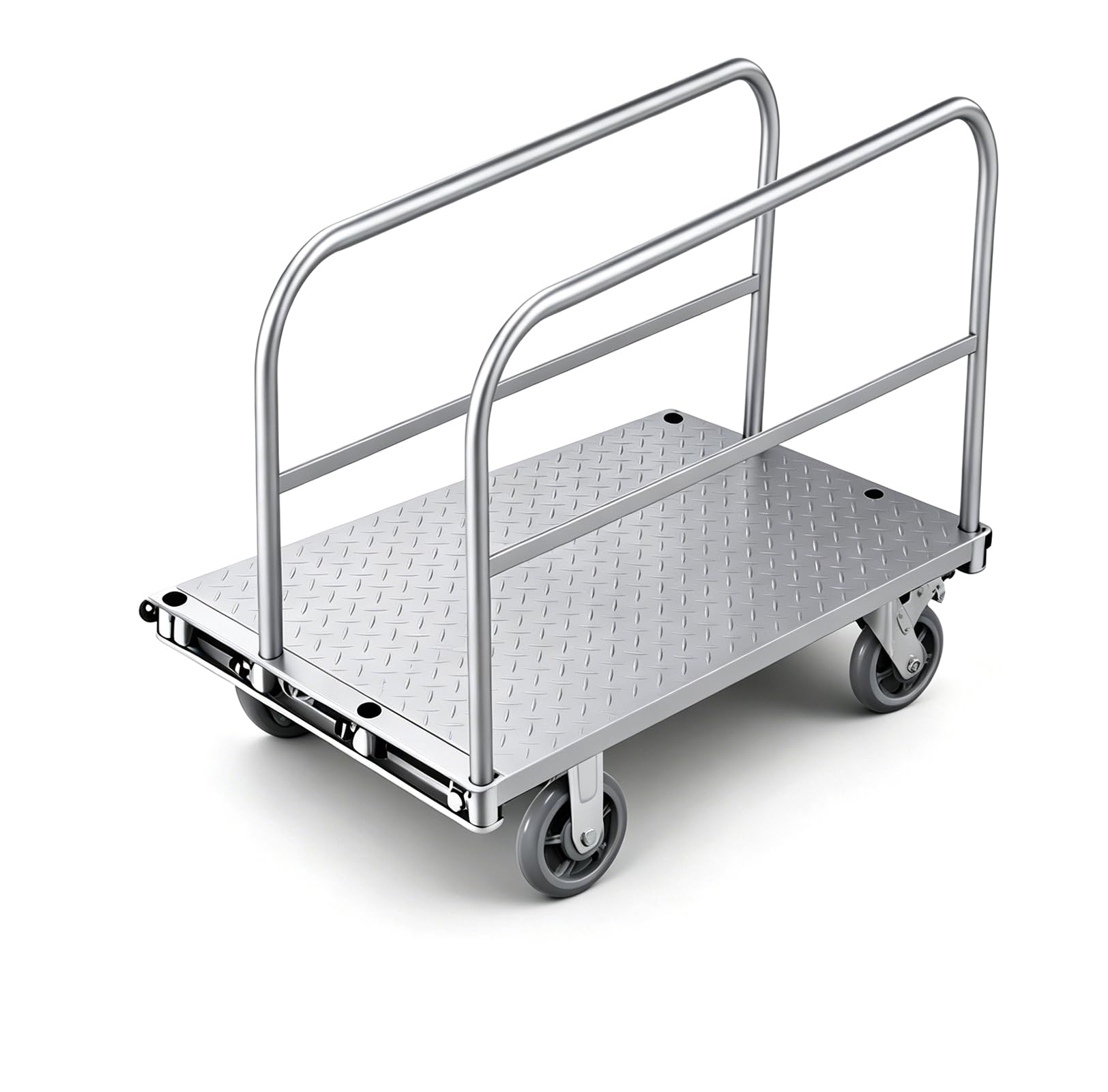 Carro con placas 3 en 1, 100 x 60 x 84 cm, carro de plataforma plegable 500 kg, carro de transporte con frenos, ruedas TPR silenciosas, sistema de agarre doble para paneles en seco, taller