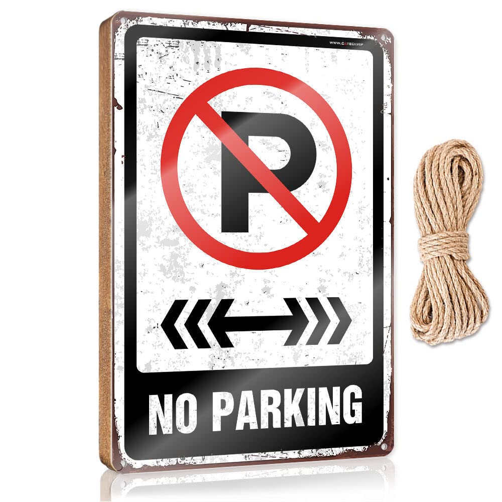 FZFN Signs & Plaques No Parking Sign With Symbol Wooden Sign Bar Signs For Man Cave Bar Signs For Home(15X28CM)