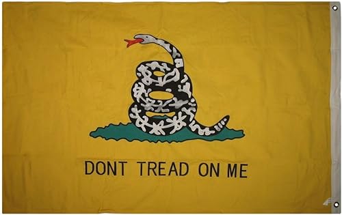 Miniatura 7 de Premium 3x5 Embroidered Gadsden Tea Party Double Sided 100% Cotton Flag with clips