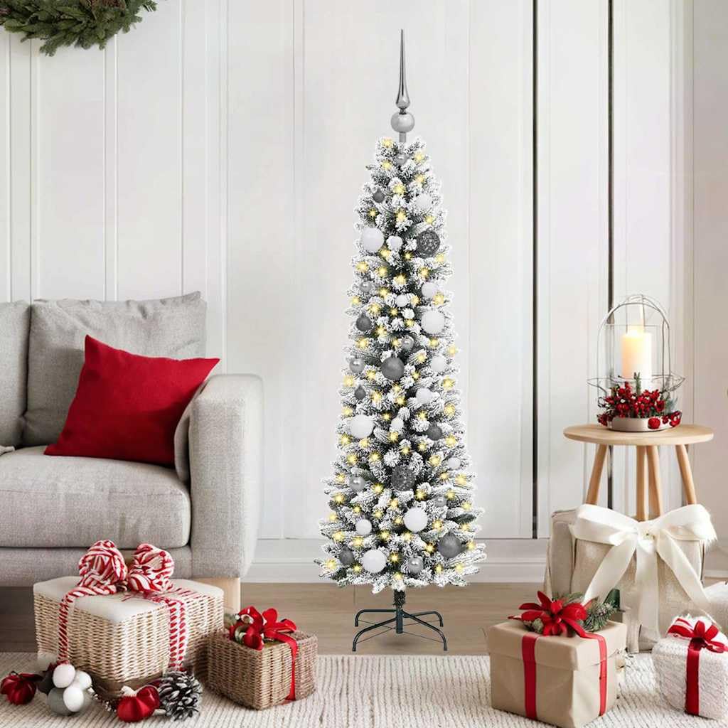 Amazon.de: Knstlicher Weihnachtsbaum mit 150 warmweien LEDs, 150 cm hoch,  wei, PVC/Metall, fr Innen & geschtzten Auenbereich