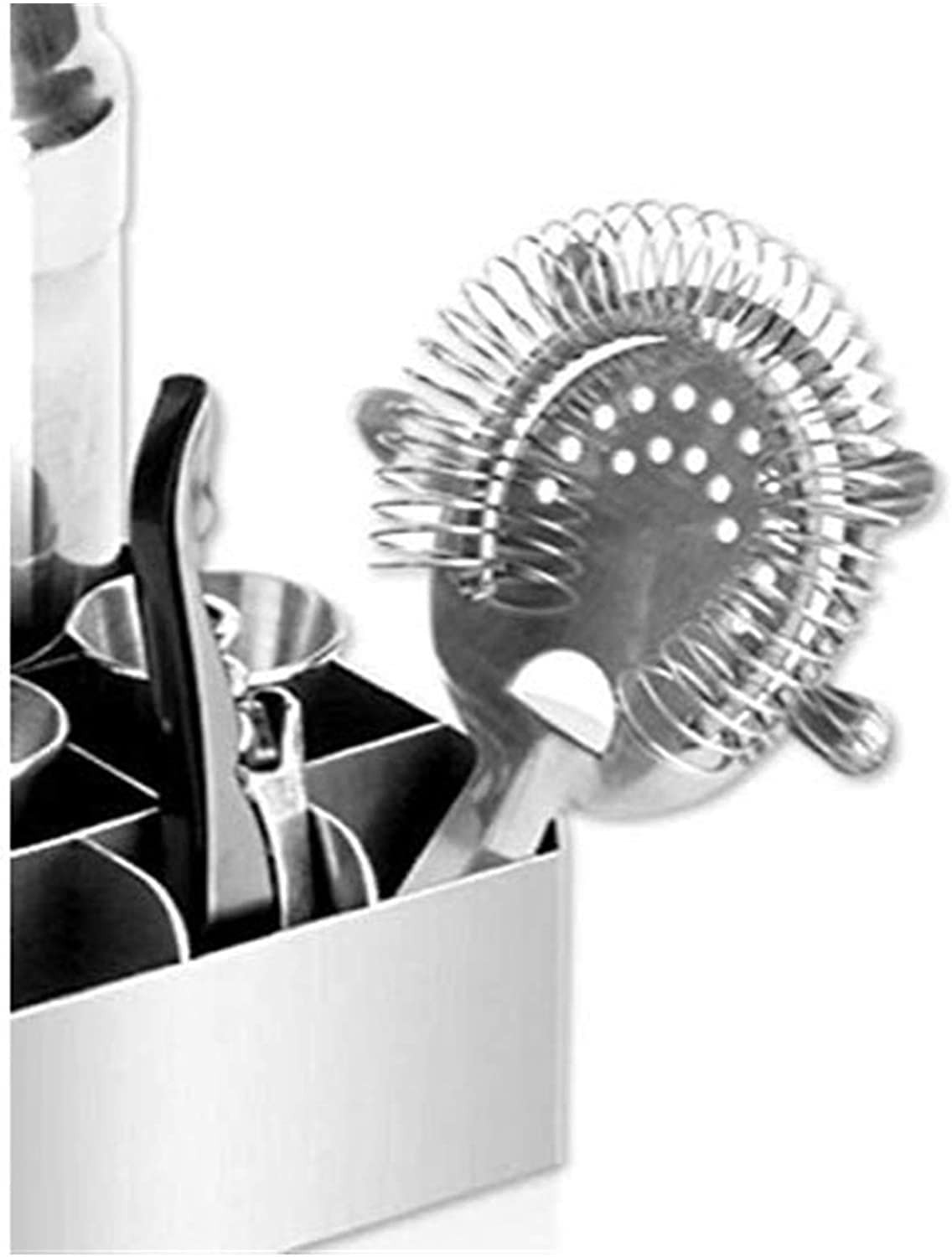 Kit de Camarero con Stand Elegante - Cóctail de Acero Inoxidable con Herramientas de Barra a Prueba de óxido. Bar ubicado for Bares caseros y Bebidas