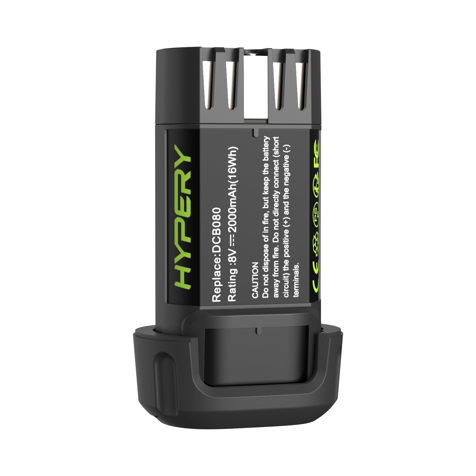 8V 2000mAh Li-ion Replacement Battery with Higher Safety and Longer Runtime - Compatible with Dewalt DCB080, DW4390, DCF680N1, DCF680N2 DCF680G2 Cordless Power Tools
