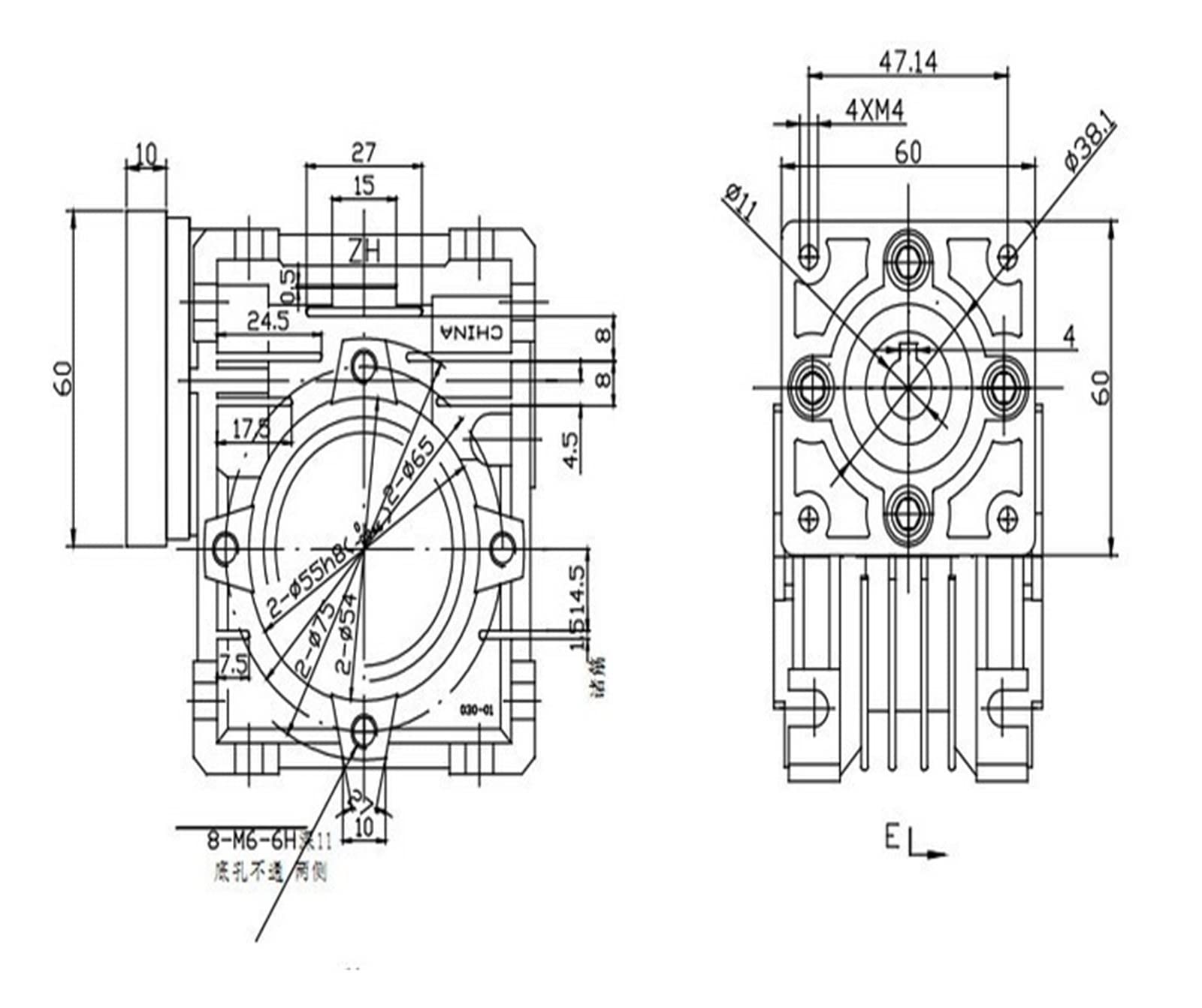 5: 1-80: 1 Riduttore a Vite Senza fine NMRV030 Albero di Ingresso da 11 mm RV030 Riduttore di velocità del Cambio a Vite Senza fine for Motore NEMA 23 (Size : Ratio 15 to 1)