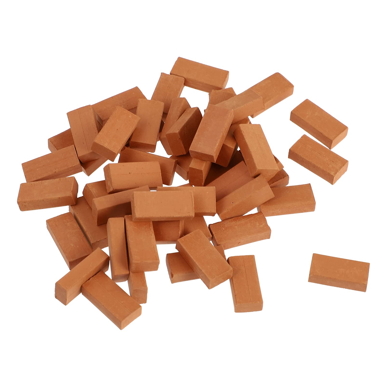 HEALLILY 100pcs 1: 16 Brown Miniature Wall Bricks Mini Bricks Model DIY Dollhouse Bricks Diorama Fairy Garden Sand Table Micro Landscape Accessories Style 1