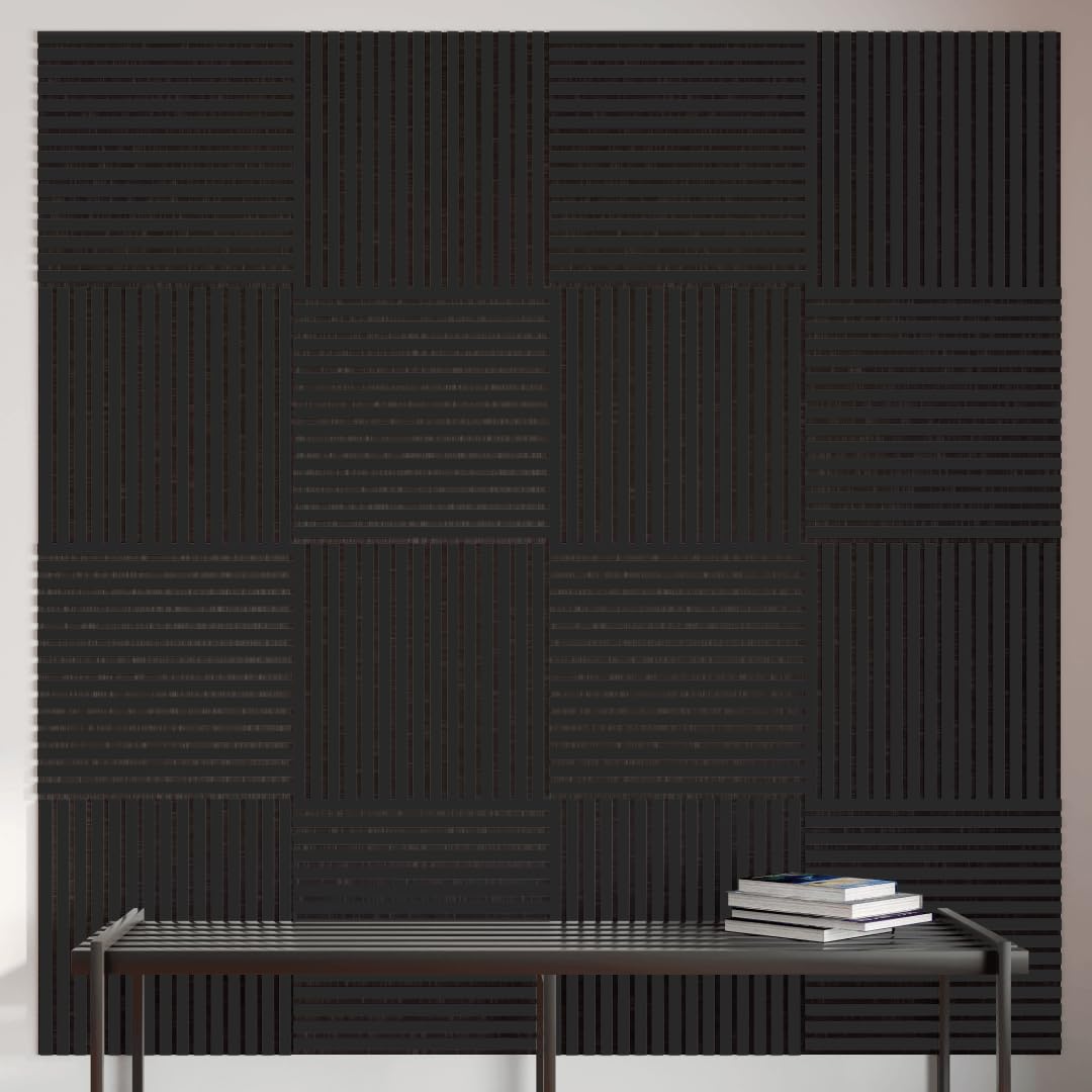 Paneles acústicos de pared de MDF, decoración de interiores, material 3D, 1 unidad = 0,36 m², 60 x 60 x 1 cm