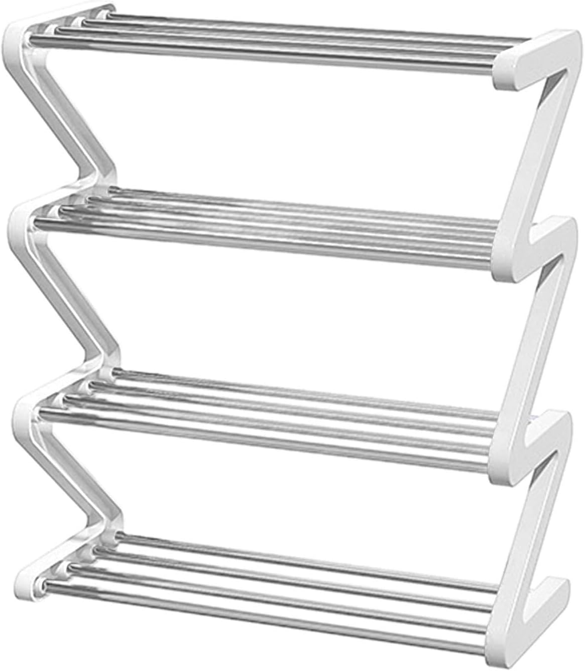 Usoway Modern Small Shoe Organizer, Shoe Rack Storage, Lightweight Slippers Shelf, Heavy Duty Easy to Assemble Space Saving Freestanding Shoe Rack for Closet Entryway Bedroom (C : White), 665599