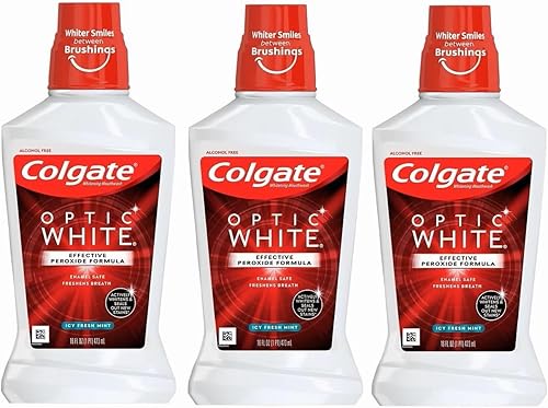 Colgate Optic White - Enjuague bucal Sparkling Fresh Mint 16 oz (paquete de 3)