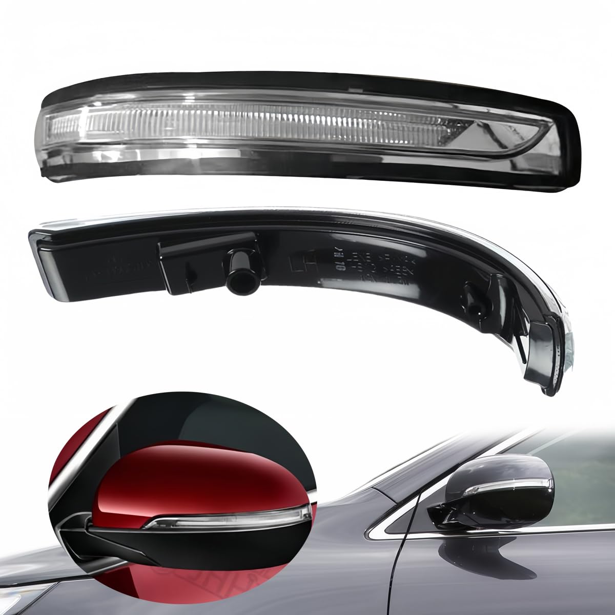 HHAWYY Left Right Wing Mirror Indicator for KIA Sorento 2009-2014 2015-2020, Turn Signal Lights Replacement, Including Bulb Lenses, 87613-2P000 87623-2P000 87614-C5000 87624-C5000,left-2015-2020