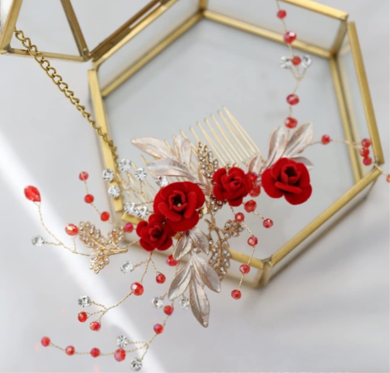 Pettine Sposa per Capelli Pettine Per Capelli Inserto Pettine Fiore Smaltato Forcina Accessori Per Capelli Da Sposa Pettine Laterale Per Capelli Pezzi Per La Testa Di Perle Decorazione Acconciatura Ca