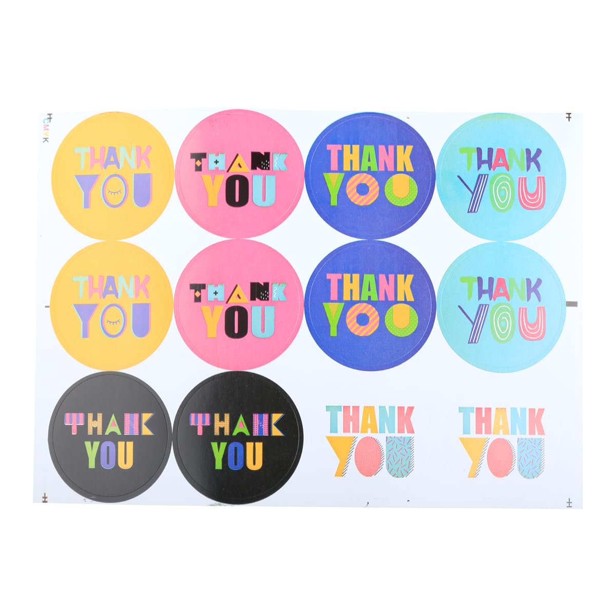 Groveess Multicolored 10 Sheets Thank You Stickers,Multicoloured Adhesive Thank You Label Stickers,Cute At Font Tag Stickers For Envelopes Sealing Gift Wrapping Party Bags Baking Decoration Small Business