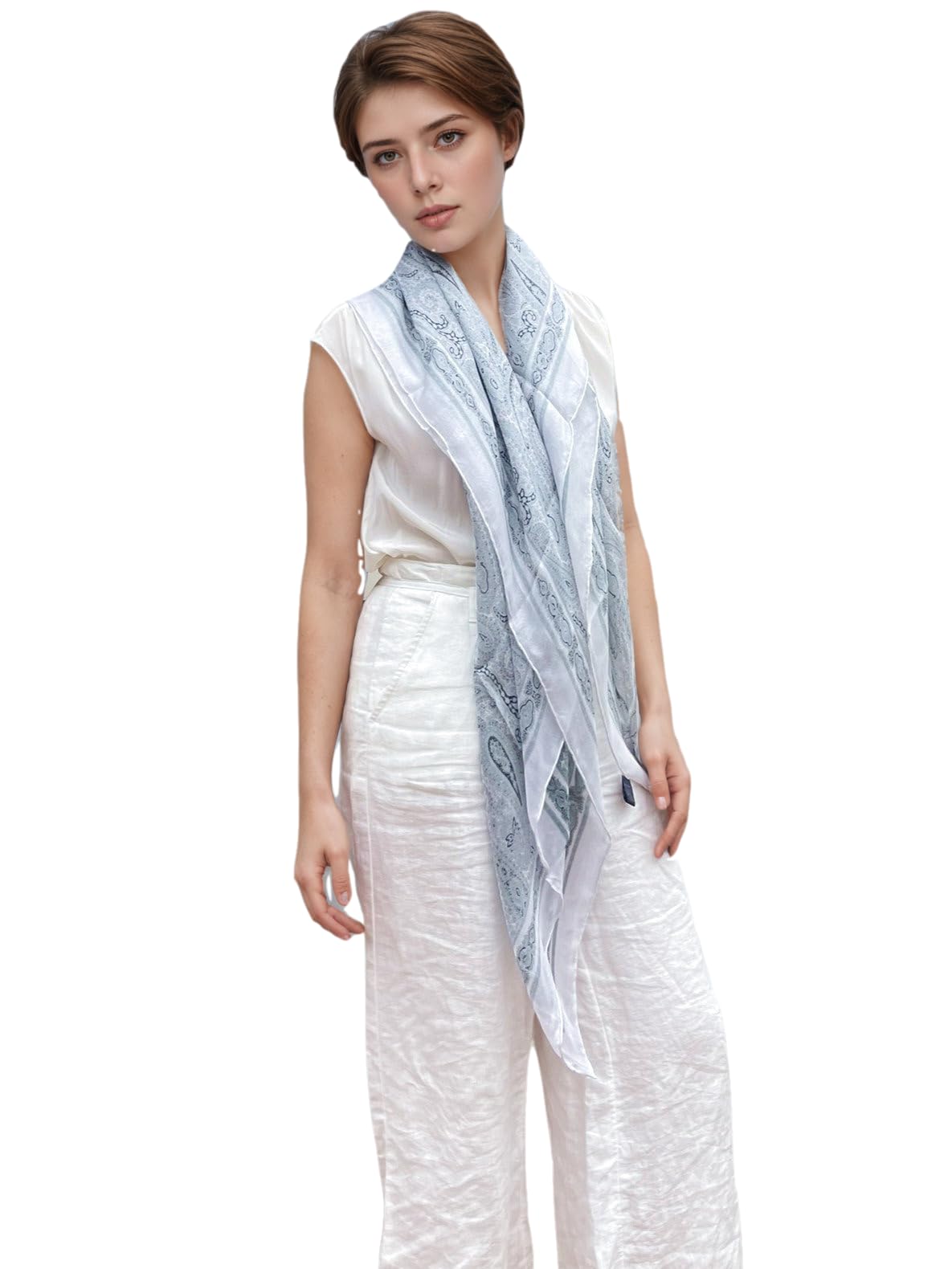XL extra grande 108 cm Sciarpa Foulard in seta tessuta Xili estiva protezione solare stola leggera