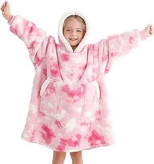 Kipswiza Oversized Wearable Blanket Soft Warm Sherpa Fleece Hoodie Blanket Big Thick Hooded Sweatshirt for Adults Women Men