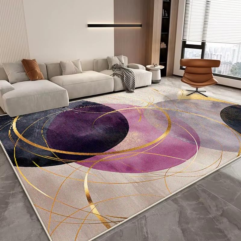 Tapis lavable et antiderapant grand format 150x180 cm pour salon