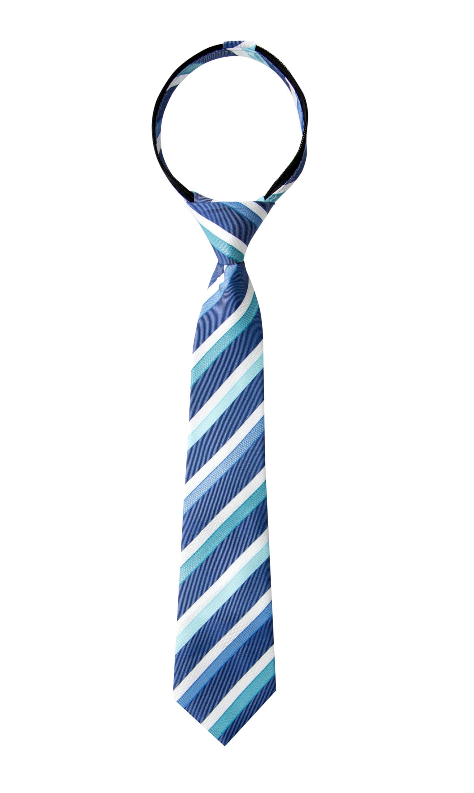 Boy's Striped Woven Zipper Tie
