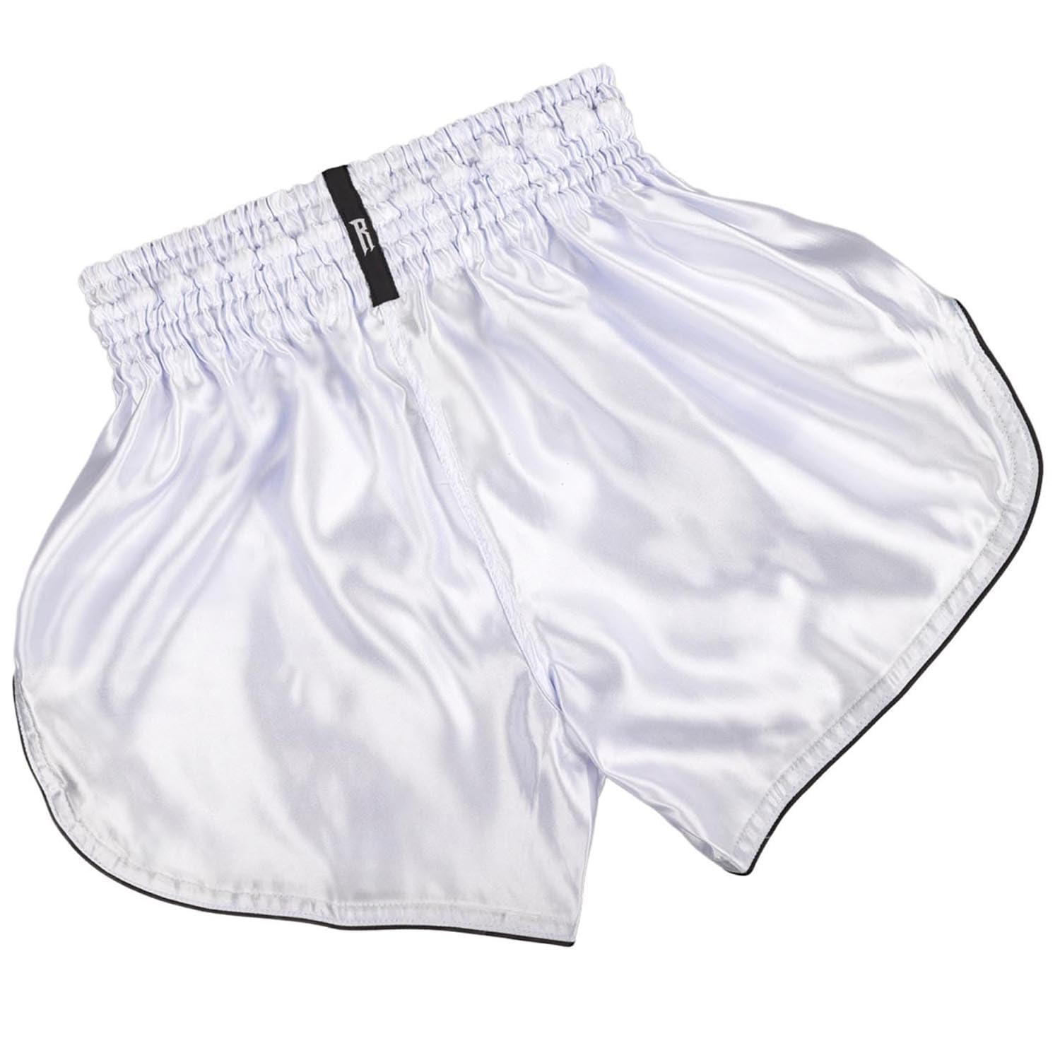 Muay Thai Shorts, Core, Weiß, Kickboxhose für Training & Wettkampf, Thaibox Shorts Satin, Atmungsaktiv, Langlebig, Kampfsporthose für MMA, K1, Boxen, Thai Boxen