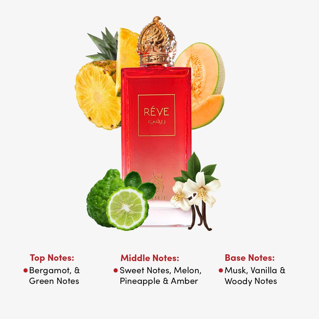 ARIF Reve Unisex Woody Oriental Perfume – Bergamot, Melon, Amber, Musk & Vanilla – Long-Lasting Eau de Parfum for Men & Women – Sophisticated Fragrance – 3.4 oz - Image 2