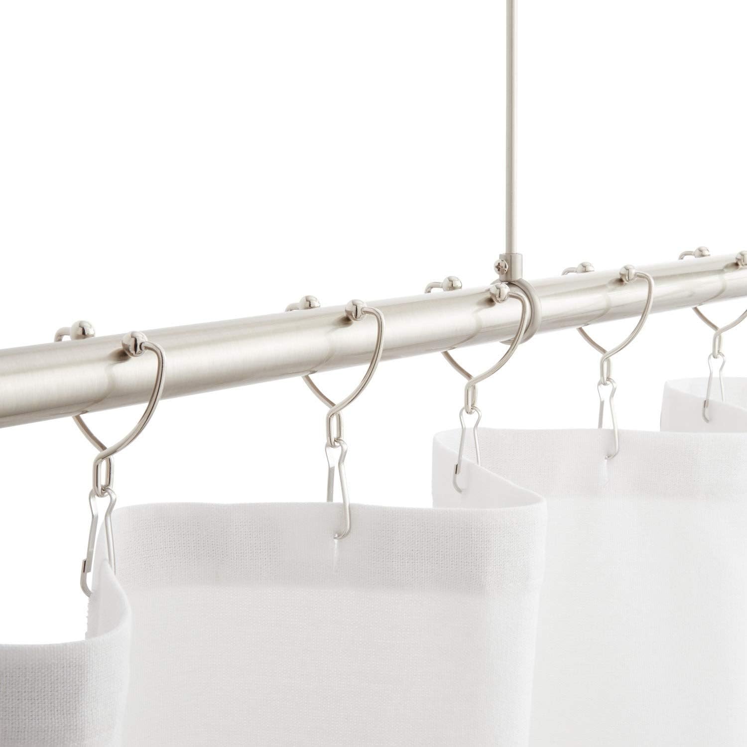 Signature Hardware 434164 Brass Open Shower Curtain Rings - Set of 24