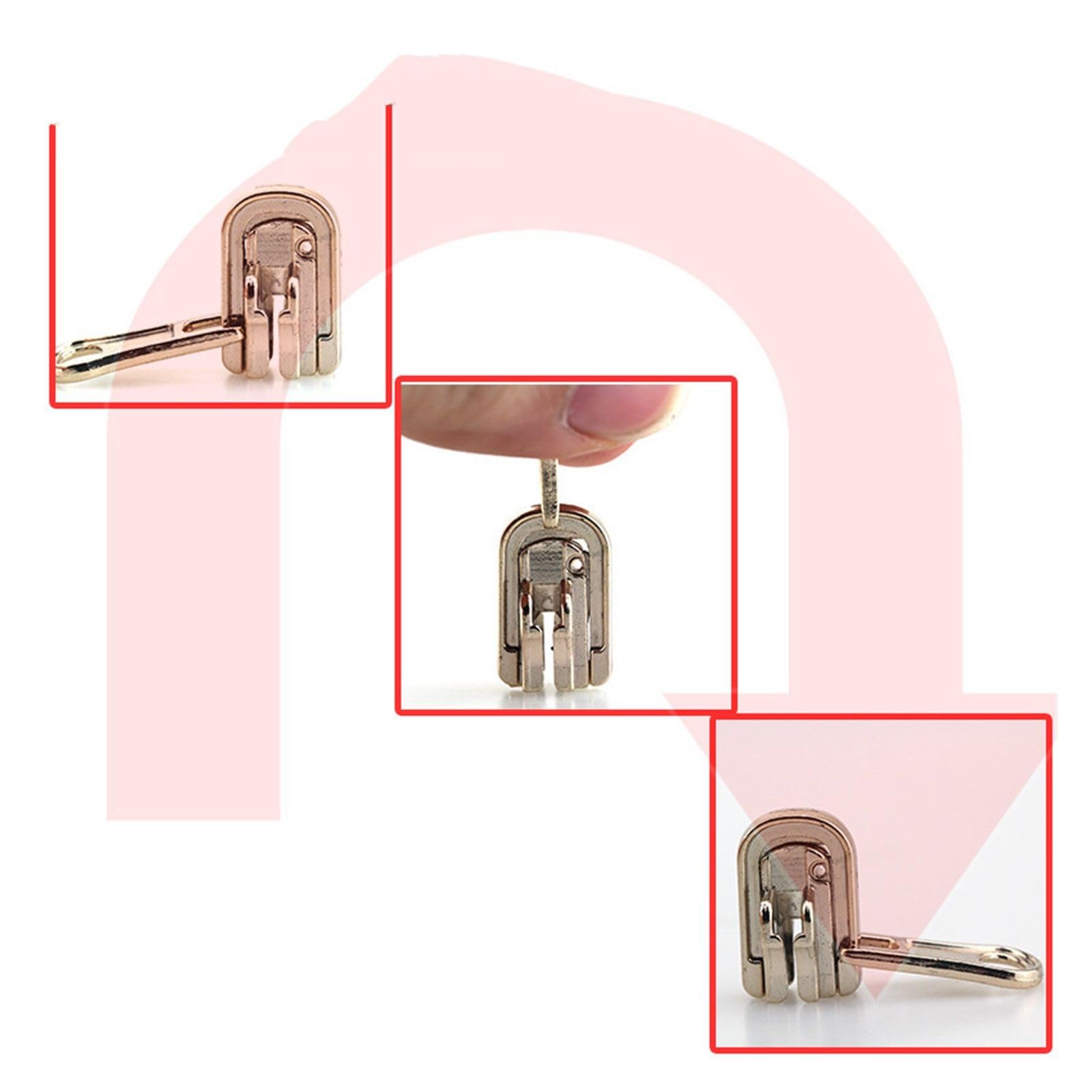Tirones para deslizamientos de cremallera de metal Deslizadores de cremallera giratorios de doble cara, 5 uds., 3#5#8#, for nailon, Metal, resina, cabeza con cremallera, chaqueta DIY, accesorios de