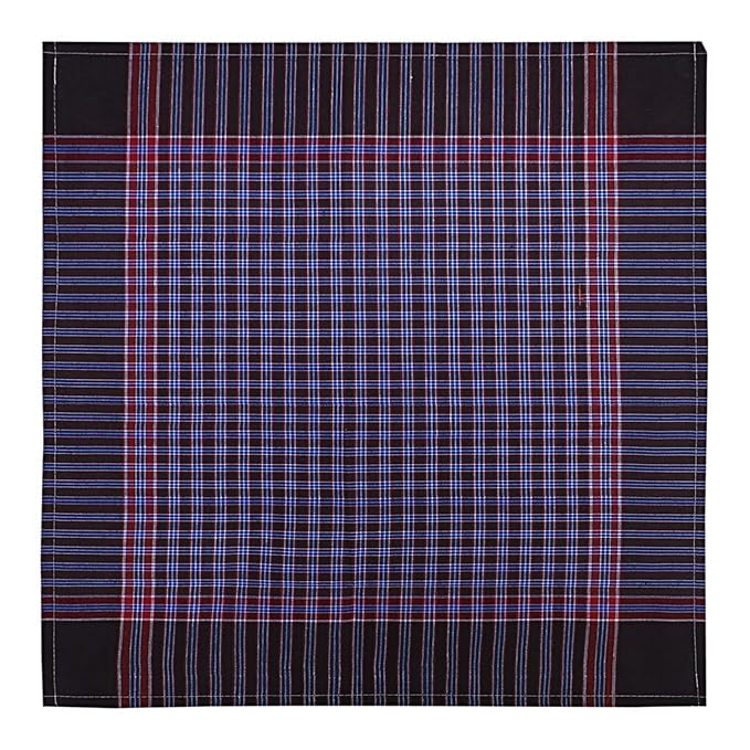 Men checkered pure cotton handkerchief set of 3