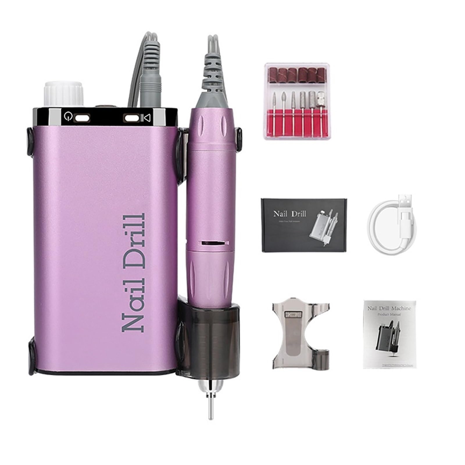 Ponceuse À Ongles Électrique Professionnelle 35 000 TR/Min, Machine De Manucure Rechargeable pour Salon, Ponceuse À Ongles Professionnelle Portable pour Salons De Be
