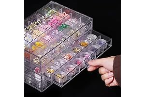 Acrylic Organizer Box for Nail Supplies: 72 Grids of Order