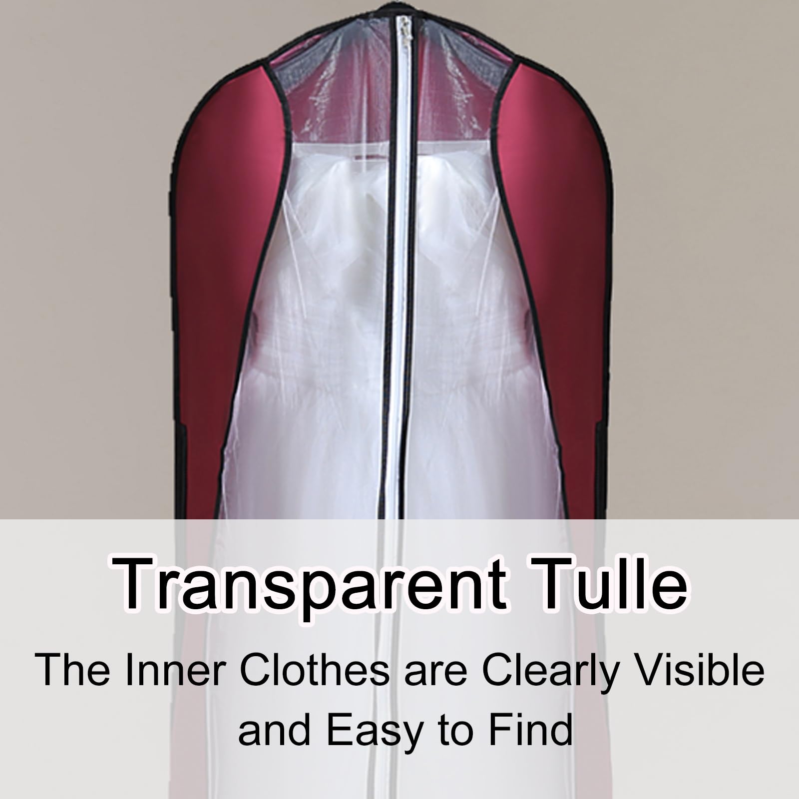 Funda para Ropa Larga y Plegable con Asas, Transpirable y a Prueba de Polvo para Vestidos y Trajes, Ideal para el Armario y para Viajar (marrón, 160 x 58 x 20 cm / 63 x 23 x 8 Pulgadas).