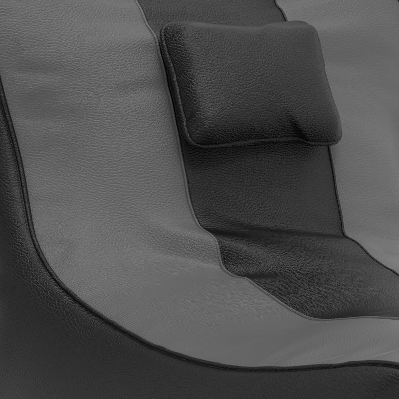 Image of Biggie Bean Bag with Beans Filled 6XL Zuno Lounger-Laziness Pro Max-Crafted for Comfort-Styled for Elegance with Free Cushion & Footrest (Matching Color : Leatherette Black Dark-Grey)