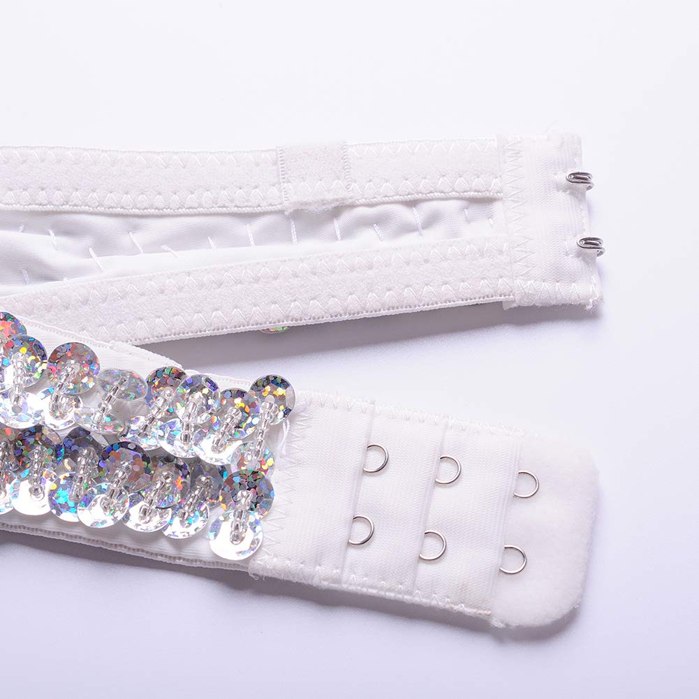 ROYAL SMEELA Bauchtanz BH Gürtel Set Damen Bauch Tanz kostüm für Frauen Sexy Glänzend Silber Strass BH Gürtel Tribal Halfter Hals Halter BH Gürtel Anzug Bauchtanz Kostüm Damen Bauch Tanzen Kleidung